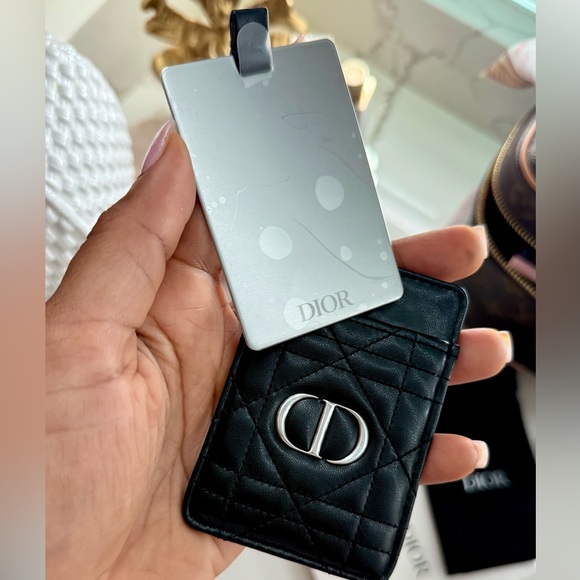 Dior Metal Mirror & Quilted Black Mirror/Card Holder w/ Adhesive Back - Picture 3 of 7